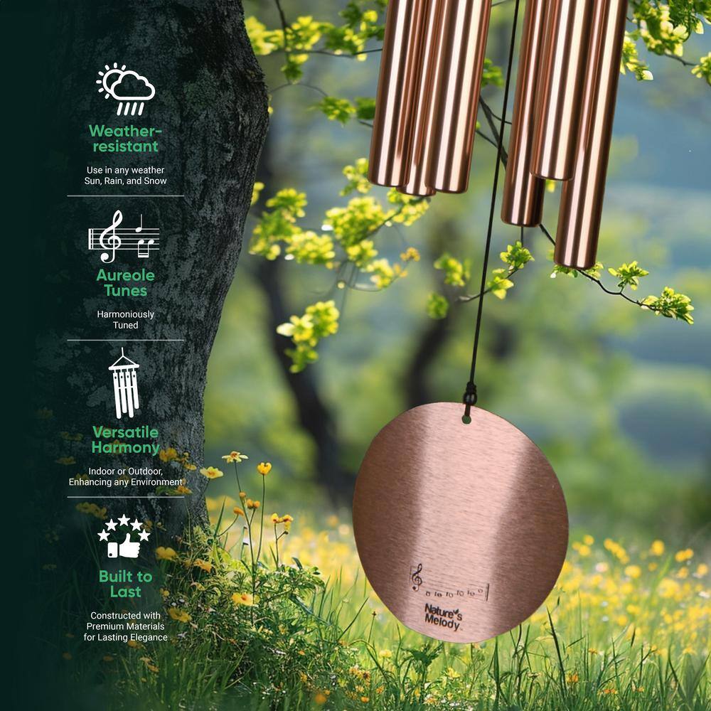 Nature's Melody 36" Rose Gold Aluminum Outdoor Wind Chimes