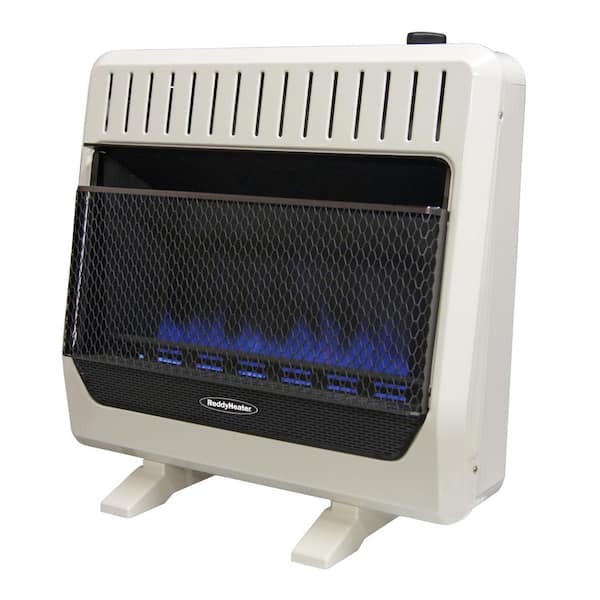 Reddy Heater 30,000 BTU Unvented Blue Flame Propane Gas Wall Heater with Thermostat and Blower