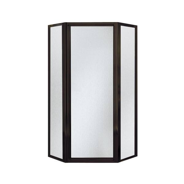 Sterling Intrigue 36-1/8 in. x 72 in. Neo-Angle Shower Door in Deep Bronze with Handle
