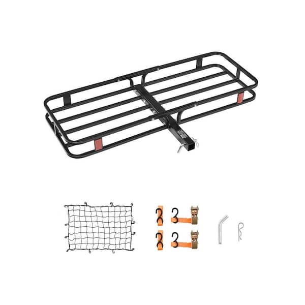 VEVOR 53 x 19 x 5 in., Hitch Cargo Carrier 500 lbs. Capacity Hitch Cargo Carrier with Hitch Stabilizer and Ratchet Straps