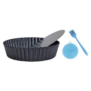 2-Pack 9.5 in. Deep Pie Pan with Removable Bottom, Non-Stick Tart Tin for Baking Quiche, Apple and Pot Pies, Oven Safe