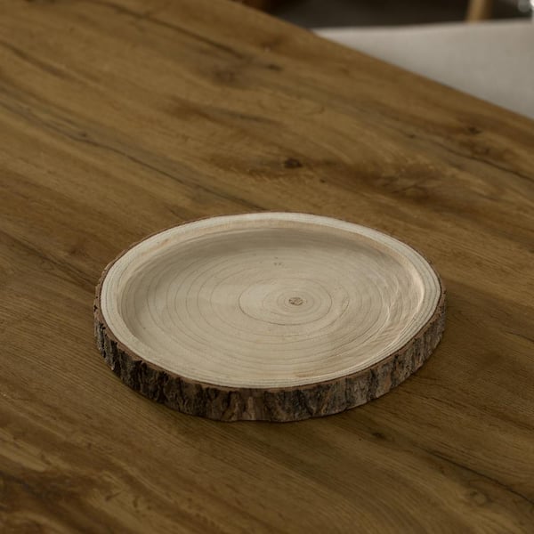 Log Of Wood Natural Round Slice Tree Bark Discs Cake Rustic Wooden