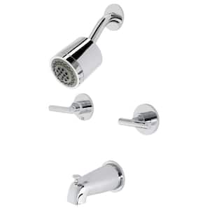 Manhattan Double Handle 2-Spray Tub and Shower Faucet 2 GPM with Corrosion Resistant in. Polished Chrome