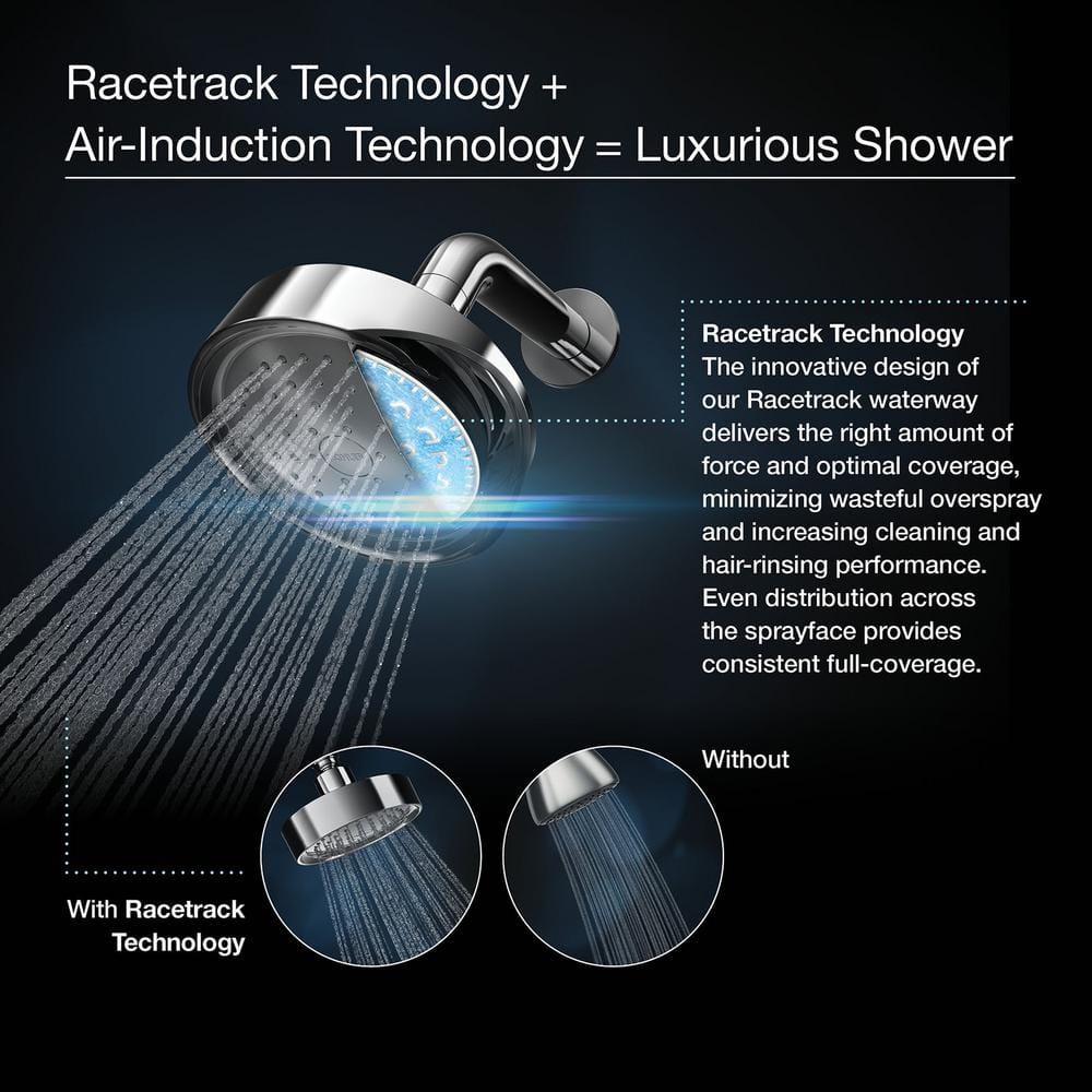 Polished Chrome Square Wall Mounted Shower Head