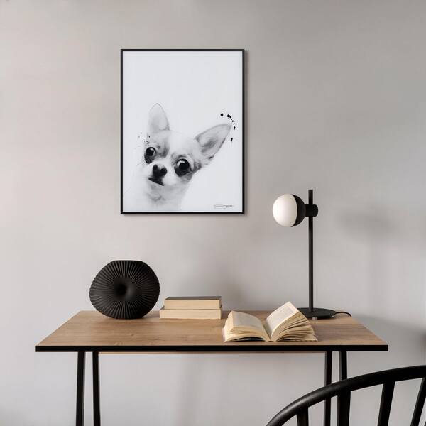 Empire Art Direct Poodle Black and White Pet Paintings on Reverse Printed  Glass Framed Dog Wall Art, 24 x 18 x 1, Ready to Hang 