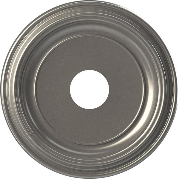 16 in. O.D. x 3-1/2 in. I.D. x 1-3/8 in. P Traditional Thermoformed PVC Ceiling Medallion in Aged Dark Steel