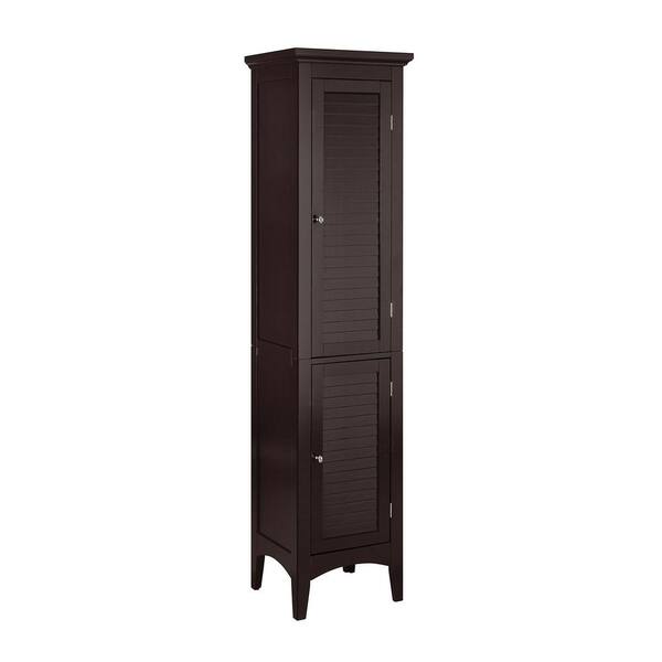 Elegant Home Fashions Simon 15 In W X 63 H 13 D Bathroom Linen Storage Tower Cabinet With 2 Shutter Doors Dark Espresso Hdt598 The Depot D Bathroom Linen Storage Tower Cabinet, Slim Linen Cabinet