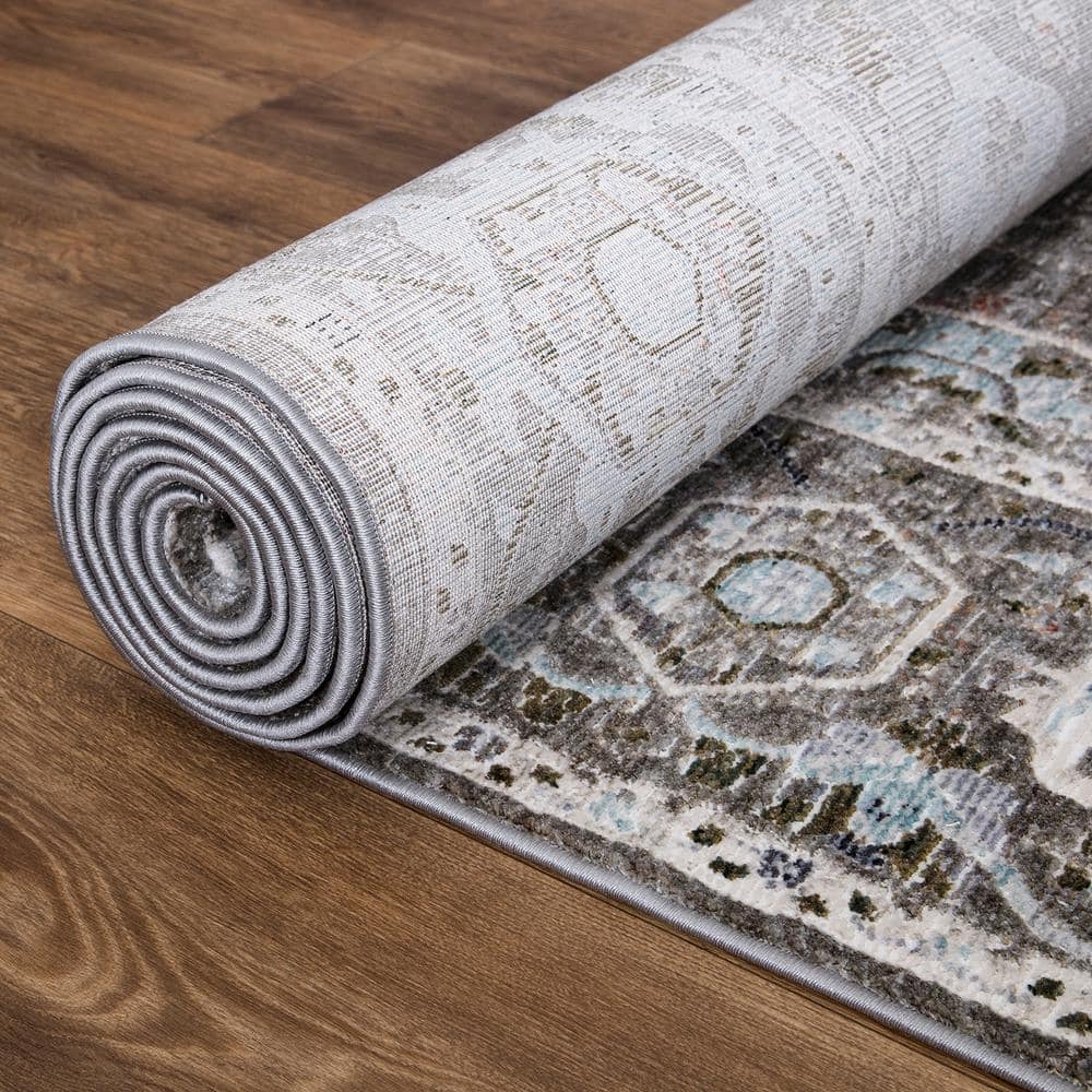 Barcelona Sultan 5' x 7' Brown Cotton Blend Distressed Area Rug
