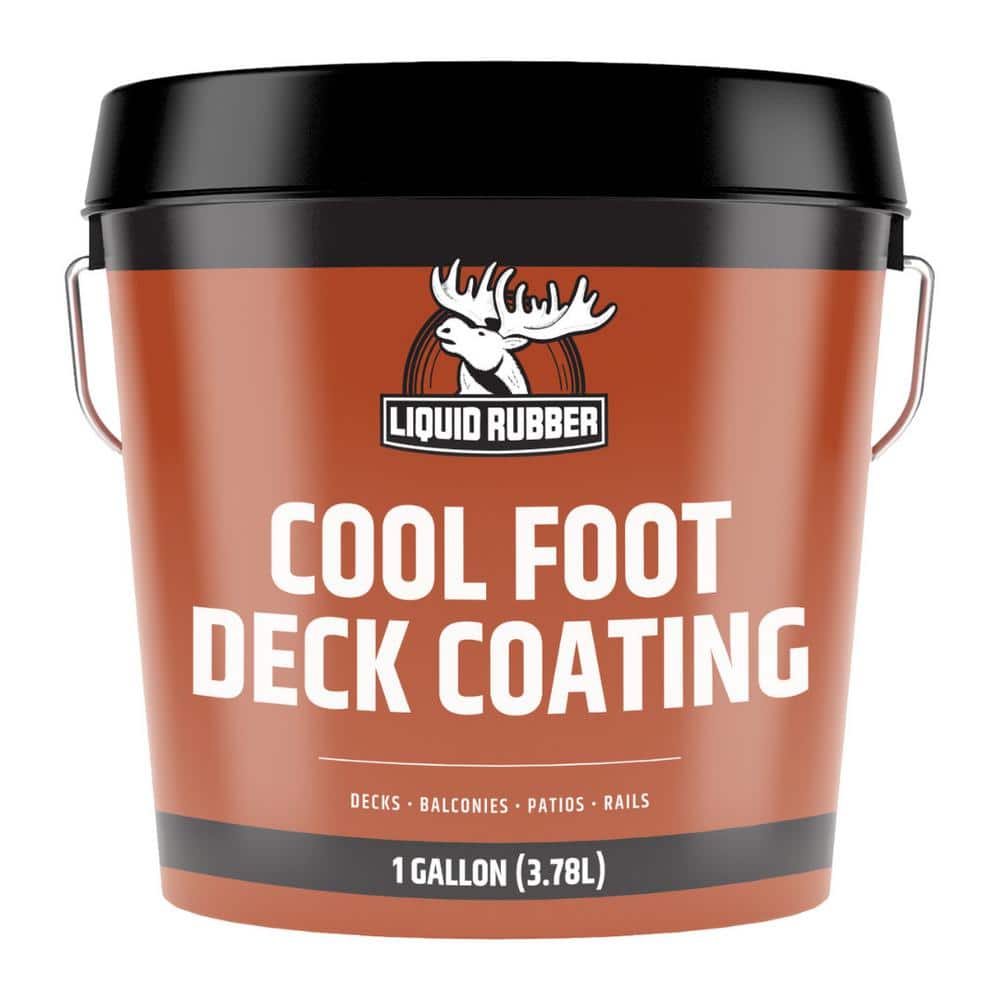 Liquid Synthetic Rubber Cool Foot Deck Coating, Neutral Beige, 1 Gal.