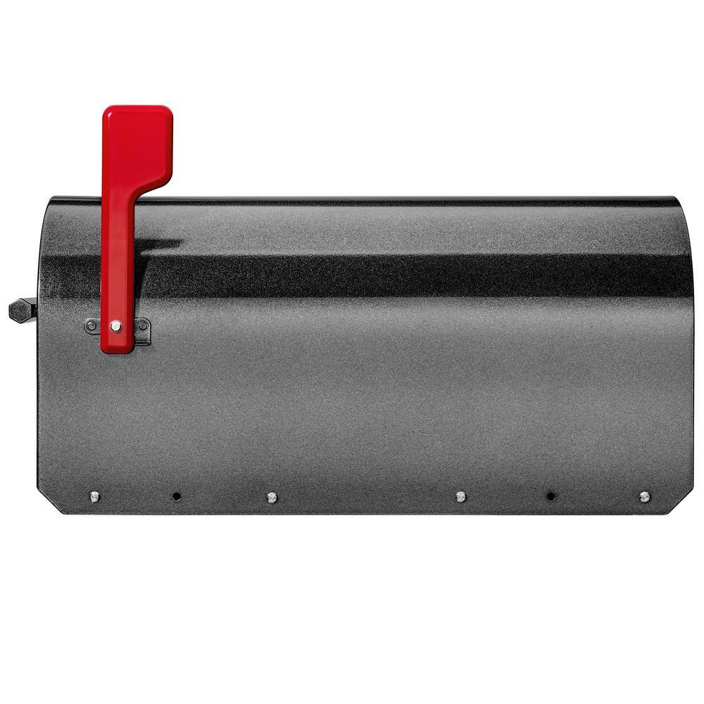 Sequoia Large Pewter Steel Post Mount Mailbox