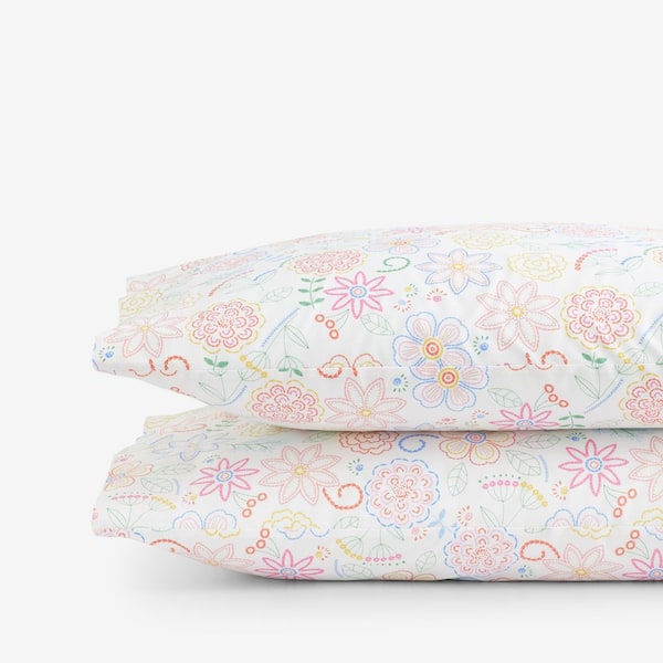 Company Kids White Multi Company Kids Floral Dream Cotton Percale Standard Pillowcase (Set of 2)