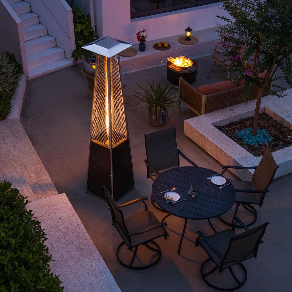 6-Piece Metal Patio Conversation Set with 48,000 BTU Propane Heater, Patio Round Table and 4 Textilene Swivel Chairs price history on PriceWatchPro