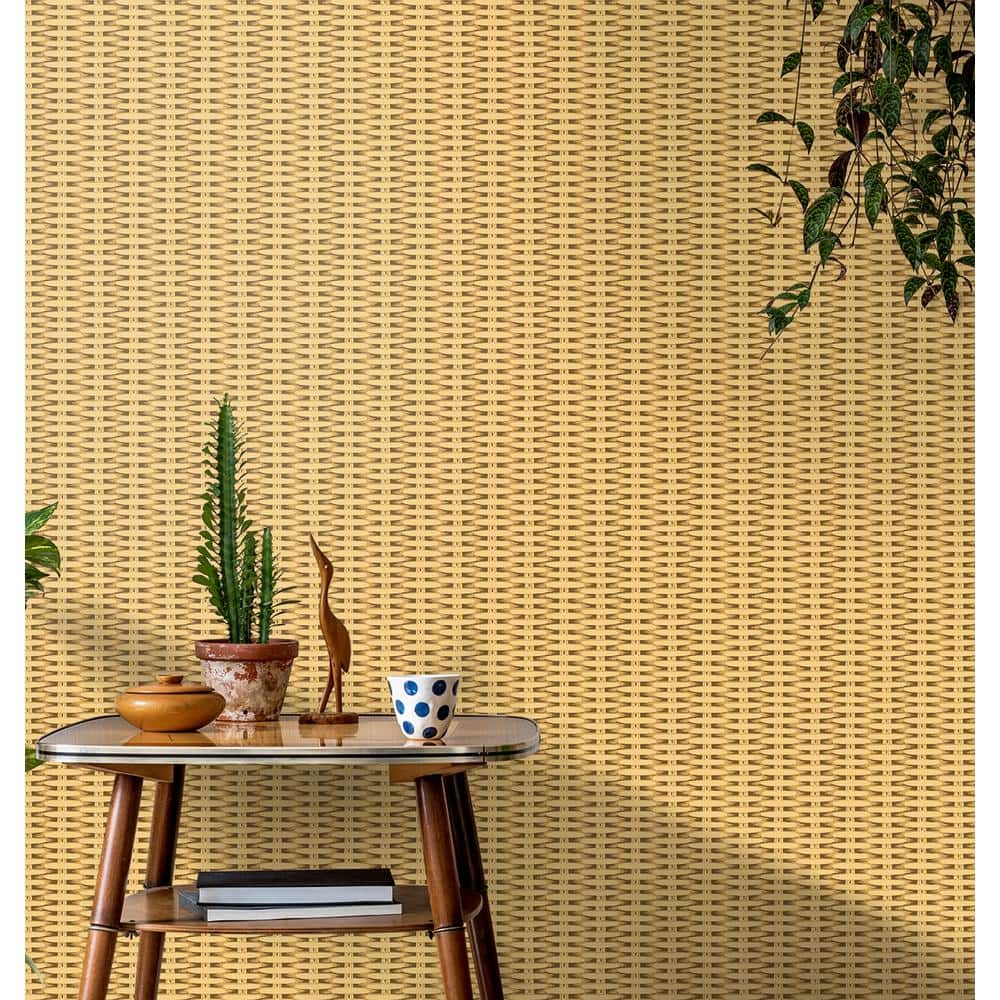 Sisal Wicker Peel and Stick Wallpaper Roll, 20.5" x 18'