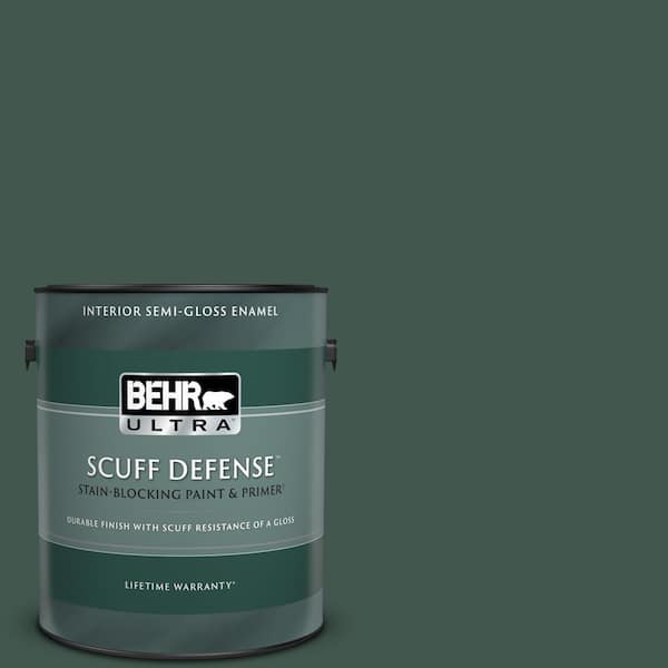BEHR ULTRA 1 gal. #BXC-33 Jolly Green Extra Durable Semi-Gloss Enamel Interior Paint & Primer