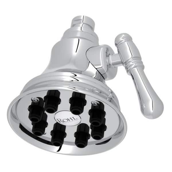 ROHL 1-Spray Patterns 4 in. Wall Mount Fixed Shower Head in Polished Chrome