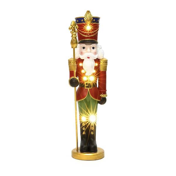 48.62 in. Lighted Nutcracker Soldier with Scepter, Battery Operated Christmas Decoration