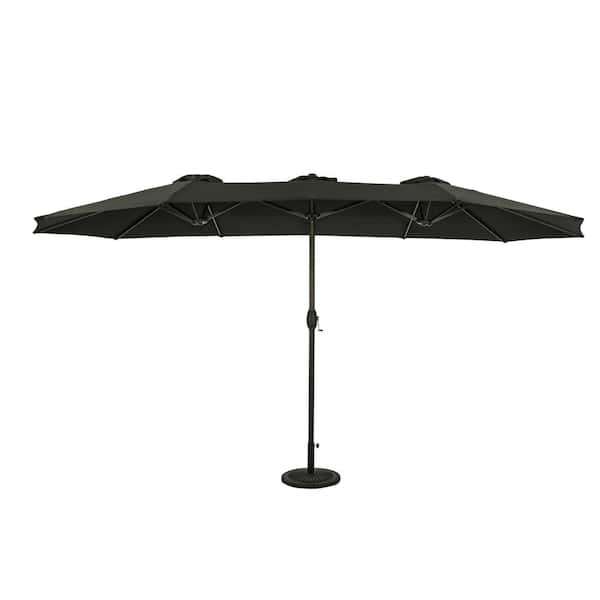Cokes Blijkbaar zien Island Umbrella Eclipse 15 ft. Polyester Oval Dual Market Patio Umbrella in  Black NU6869 - The Home Depot