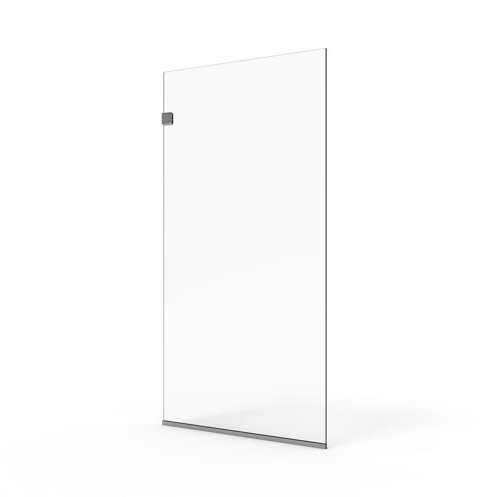 36" x 60" Clear Glass Frameless Shower Door with Brushed Nickel Finish