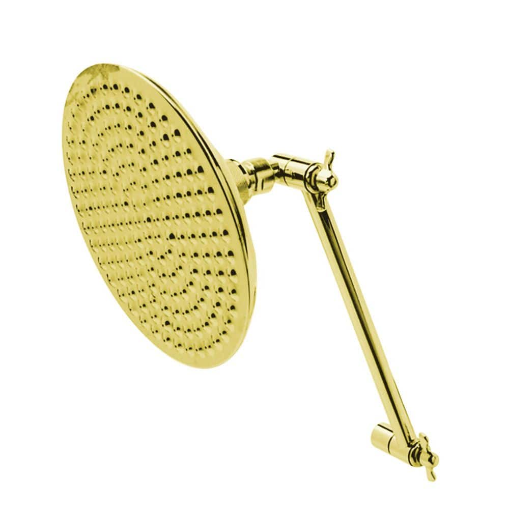 Kingston Brass Victorian 1-Spray Pattern with 1.8 GPM 7-3/4 in. Wall Mount Rain Spray Fixed Shower Head in Polished Brass