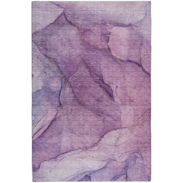Dream Shag Premium Machine Washable Abstract ADS607 Purple 9 ft. x 12 ft. Area Rug