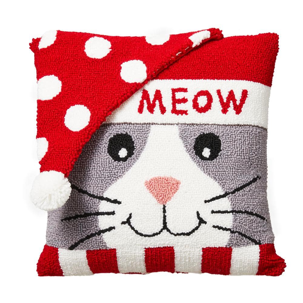 LEVTEX HOME Meowy Christmas Multi-Color Holiday Cats Print 12 in. x 24 in.  Throw Pillow L58590P-B - The Home Depot