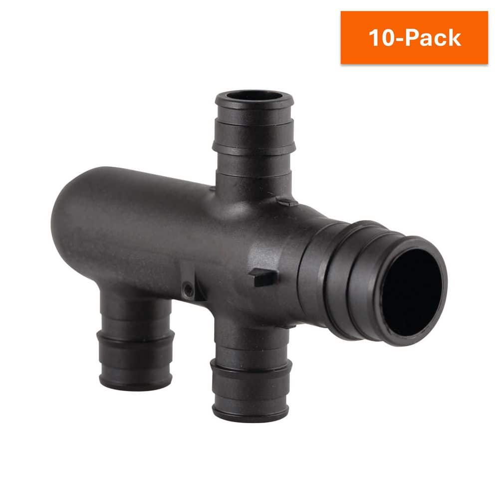ProPEX 3/4 in. PEX Expansion Barb Engineered Polymer Closed Opposing Multi-Port Tee, 1/2 in. Branch, 3-Outlets (10-Pack) price history on PriceWatchPro