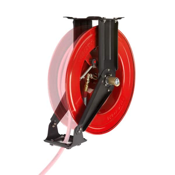 Dual Arm Auto Rewind Air Hose Reel with USA-Made Rubber Air Hose TEKTON 50-Foot by 3//8-Inch I.D 250 PSI | 46875