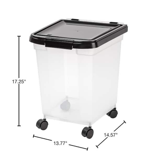 Iris Airtight Food Storage Container, 13.8 L X 14.6 W, Black/Clear