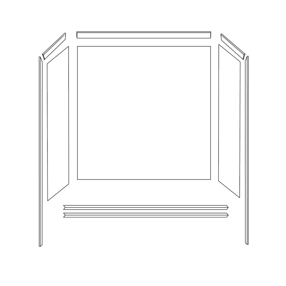Elite Golden Beaches Polished Alcove Bathtub Surround Kit
