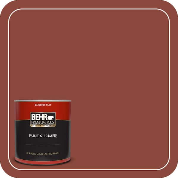BEHR PREMIUM PLUS 1 qt. #PPF-30 Deep Terra Cotta Flat Exterior Paint & Primer