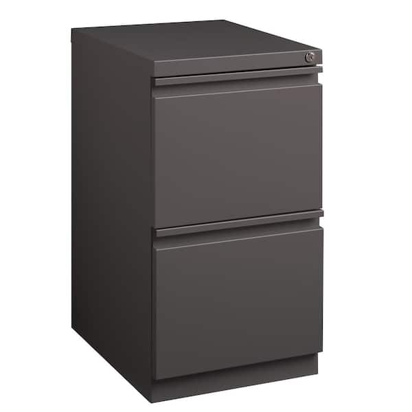 20 in. D 2-Drawer Medium Tone Metal Letter Width 15 in. W Mobile Pedestal File Cabinet, File-File