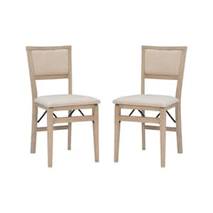 Keeva Polyester Seat Graywash  Pad Folding Dining Chairs (Set of 2)
