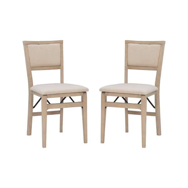 Linon Home Decor Keeva Polyester Seat Graywash  Pad Folding Dining Chairs (Set of 2)