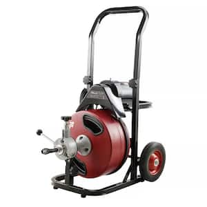 250-Watt Commercial Sewer Snake Drill Drain Cleaning Machine with 50 ft. Reinforced Cable and 4 Cutter Attachments