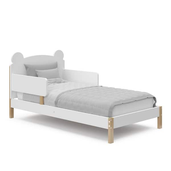Teddy Bear White with Driftwood Crib Toddler Bed