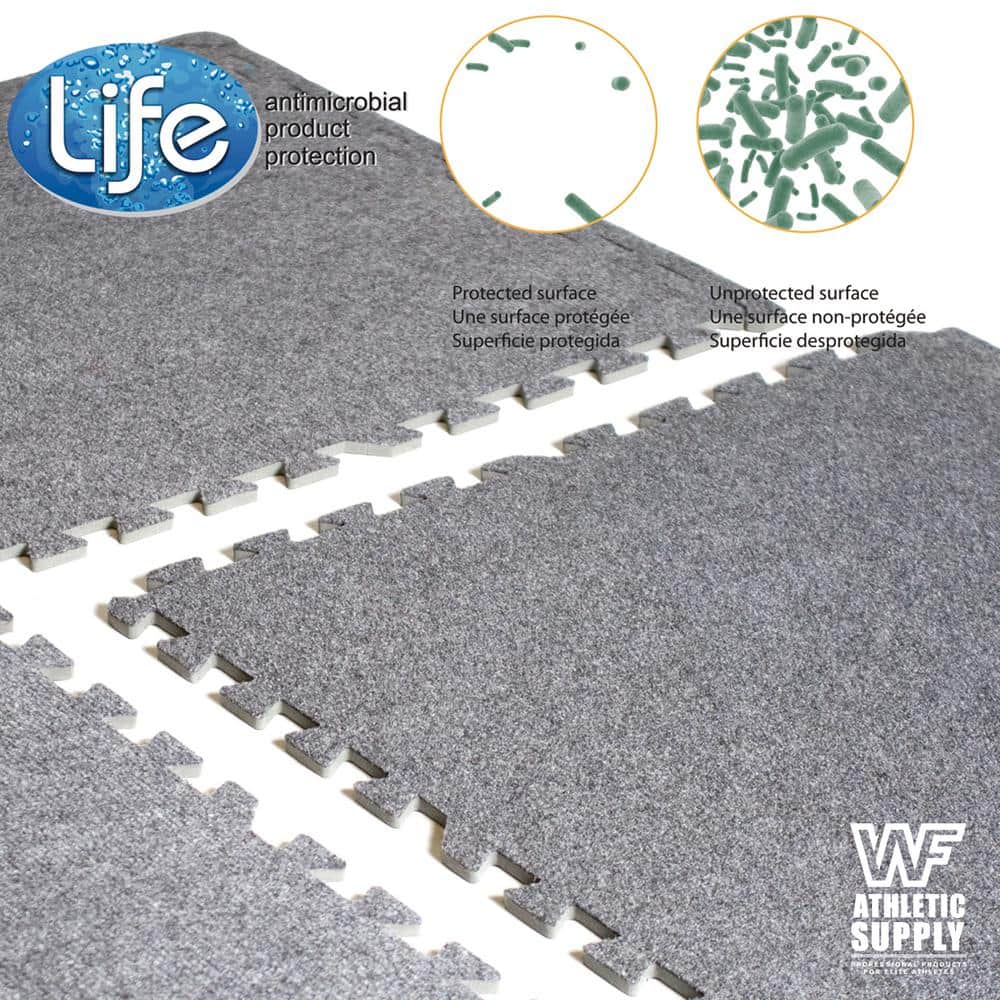 Gray 24" x 24" Interlocking Carpet Tile Set