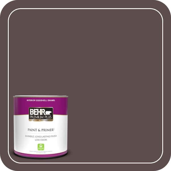 BEHR PREMIUM PLUS 1 qt. #740B-7 Smooth Coffee Eggshell Enamel Low Odor Interior Paint & Primer