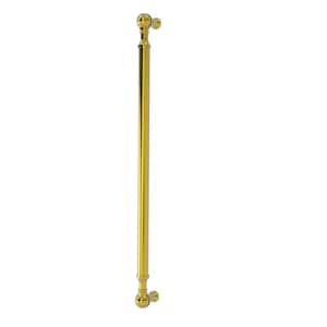 18 in. Center-to-Center Beaded Refrigerator Pull in Polished Brass