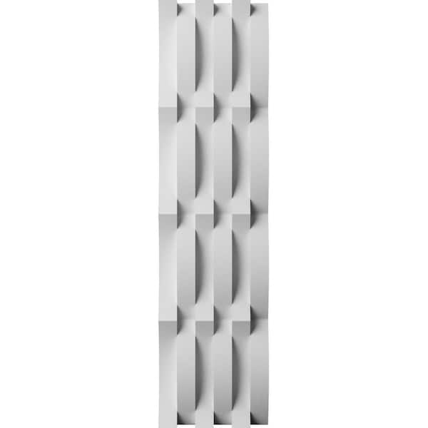 Ekena Millwork 1 in. x 1/2 ft. x 2 ft. EdgeCraft Euphrates Style Seamless White PVC Decorative Wall Paneling (1-Pack)