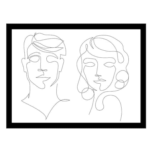 VENICE BEACH Collections MAN & WOMAN LINE ART Framed Print by Unknown 1 Piece Framed Graphic Print Abstract Poster Art Print 18 in. x 14 in.