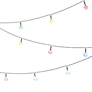 22 ft. 30-Bulb Multi-color Solar Power Round Globe Outdoor Integrated LED String Light