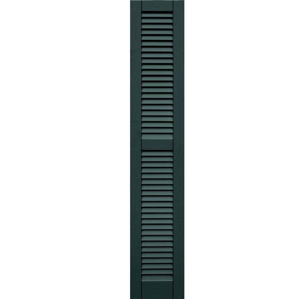 Winworks Wood Composite 12 in. x 66 in. Louvered Shutters Pair #638 Evergreen