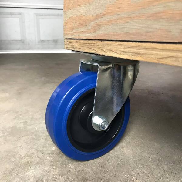 Everbilt 6 in. Blue Heavy-Duty Elastic Rubber and Steel Swivel Plate Caster  with 529 lb. Load Rating 4053245EV - The Home Depot