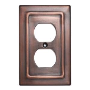 Architectural 1-Gang Duplex Outlet Wall Plate (Antique Copper Finish)