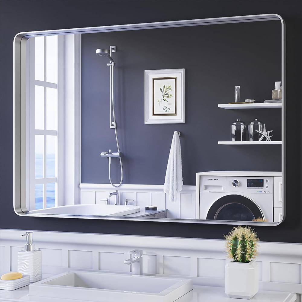 Waterpar 48 In. W X 32 In. H Rectangular Aluminum Framed Wall Bathroom ...