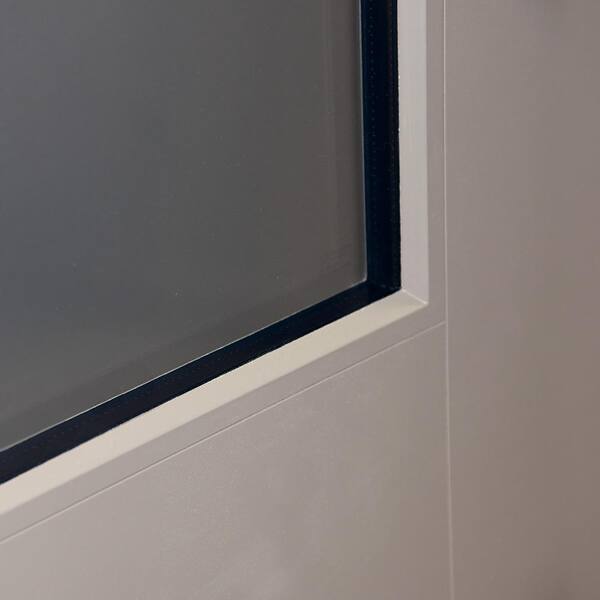Steves & Sons 32 in. x 80 in. Legacy Full Lite Clear Glass Right Hand Outswing White Primed Fiberglass Prehung Front Door