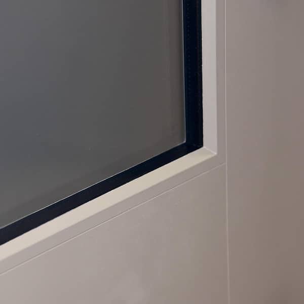 Steves & Sons 36 in. x 80 in. Legacy Series Full Lite Clear Glass Left Hand Outswing White Primed Fiberglass Prehung Front Door