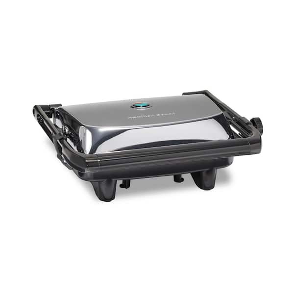1400-Watt Silver Panini Press with Non-Stick Surface