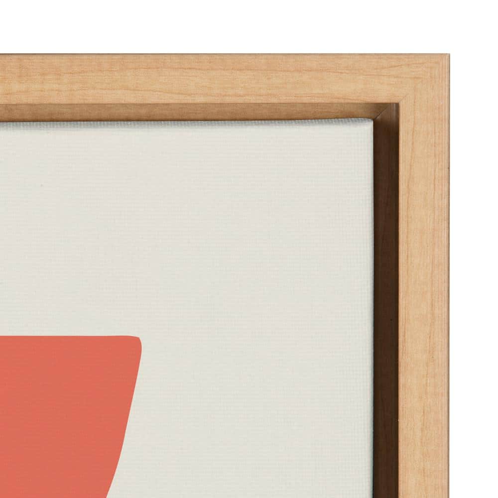 Mid-Century Succulents Abstract Canvas Wall Art in Natural Frame