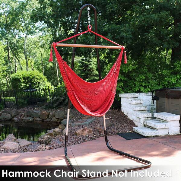 Sunnydaze Caribbean X-Large Hammock Chair in Red LY-CHC-RD